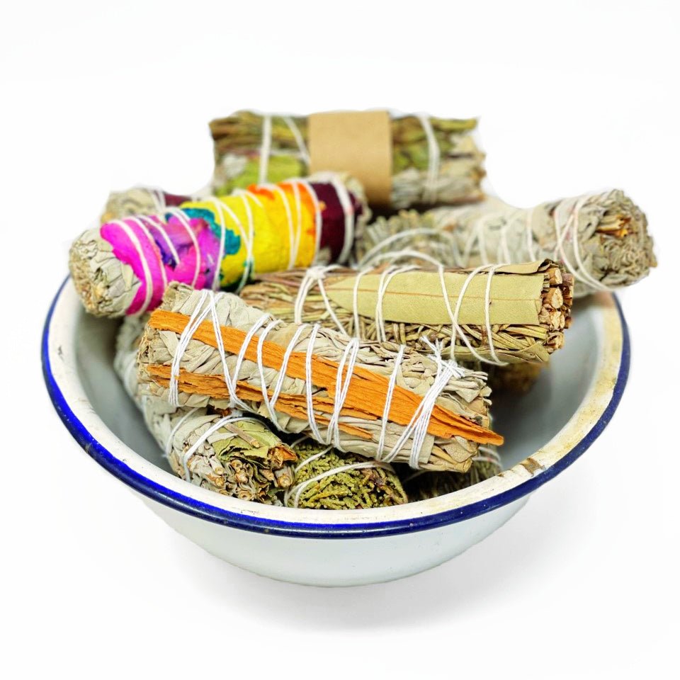 4 Pack Unlabeled Sage Smudge Bundles - Oily Blends