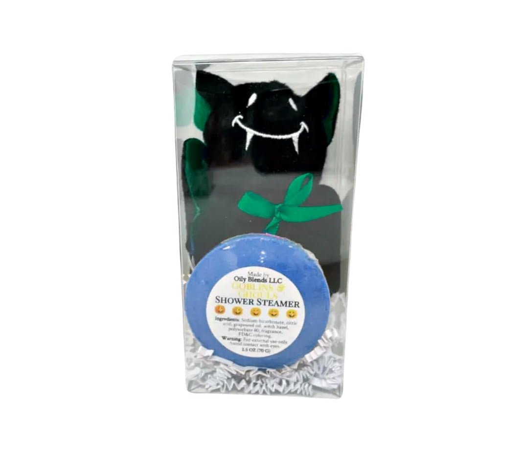 Halloween Shower Steamer and Plushy Gift Set - Oily BlendsHalloween Shower Steamer and Plushy Gift Set