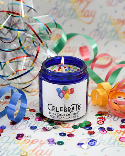 Celebrate - 25 Hour Burn Time Soy Wax Candles - Oily BlendsCelebrate - 25 Hour Burn Time Soy Wax Candles