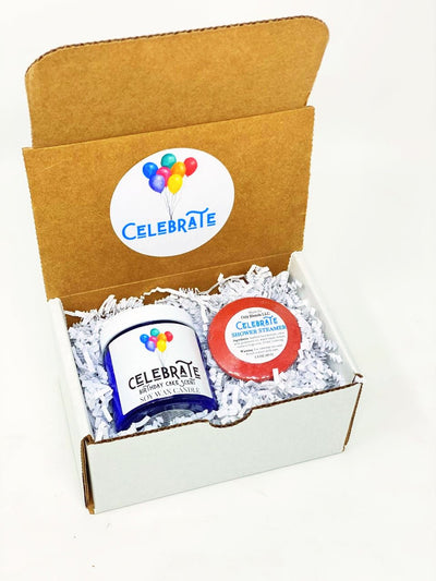 Celebrate Gift Box With Candle and Shower Steamers - Oily BlendsCelebrate Gift Box With Candle and Shower Steamers