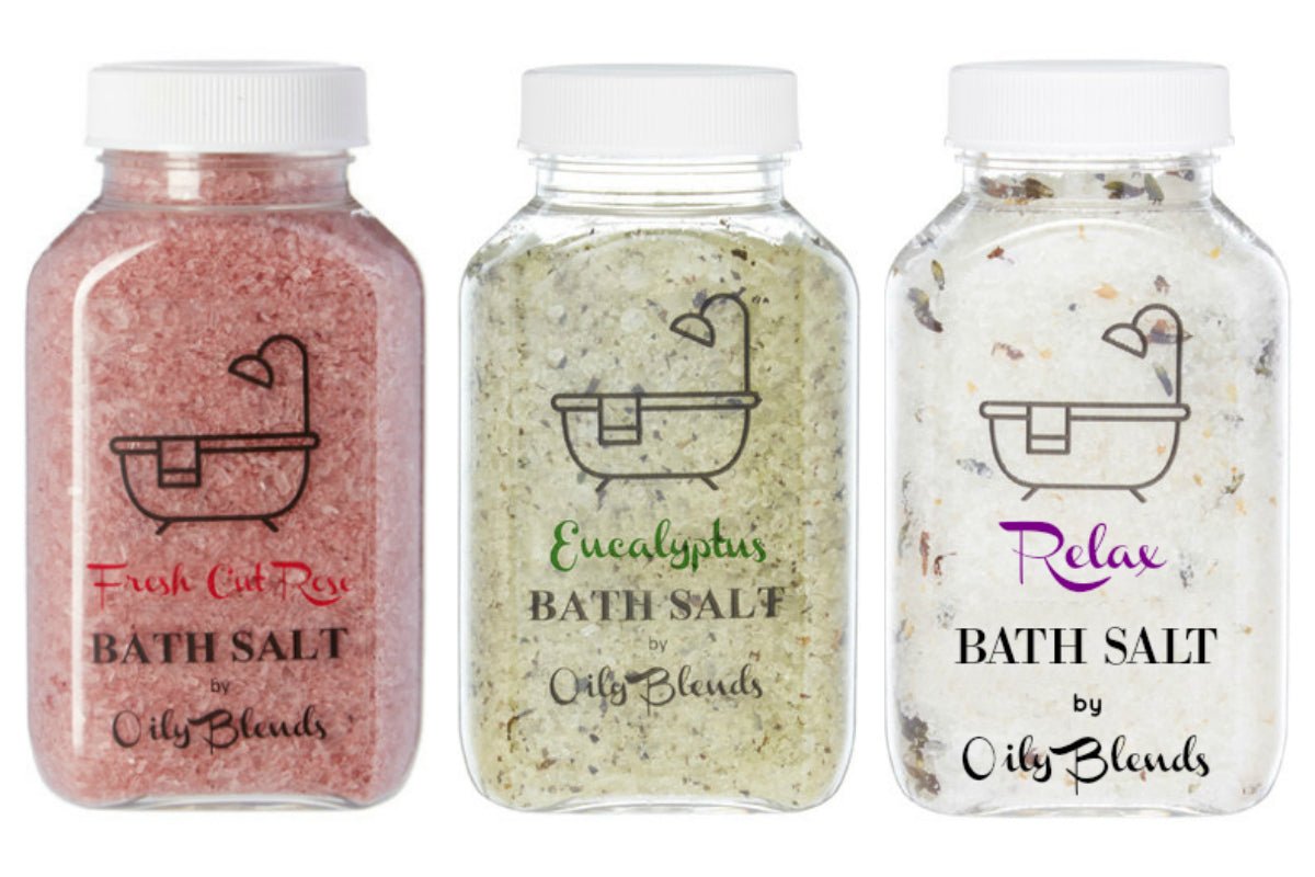 Essential Oil 6 oz Bath Salts - Oily BlendsEssential Oil 6 oz Bath Salts
