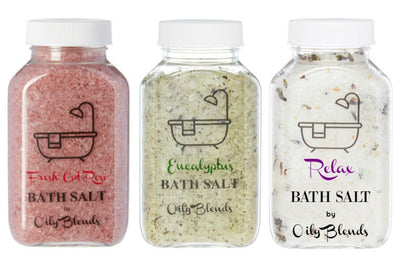 Essential Oil 6 oz Bath Salts - Oily BlendsEssential Oil 6 oz Bath Salts