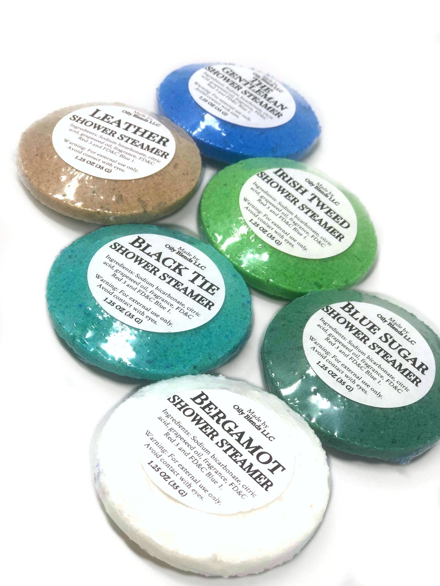Gift Set with Men's Shower Steamers and Plush Bear - Oily BlendsGift Set with Men's Shower Steamers and Plush Bear