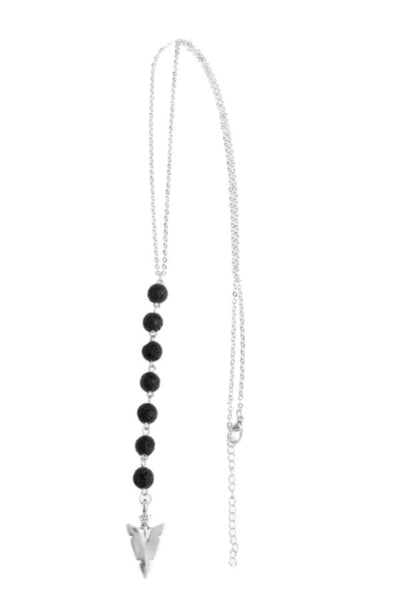 Lava Bead and Arrow Head Diffuser Necklace - Oily BlendsLava Bead and Arrow Head Diffuser Necklace