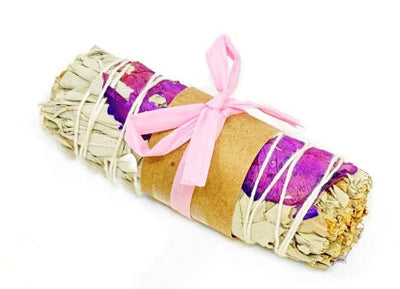 Sage Smudge Bundle Purple Rose - Oily BlendsSage Smudge Bundle Purple Rose