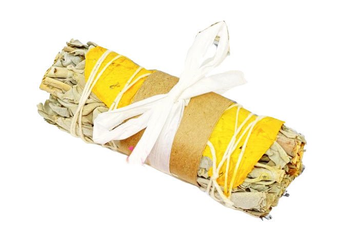 Sage Smudge Bundle Yellow Rose - Oily BlendsSage Smudge Bundle Yellow Rose